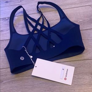 LULULEMON NAVY BLUE BRING THE ENERGY SPORTS BRA